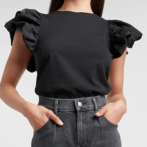 EXPRESS - Taffeta Sleeve Crew Neck Tee